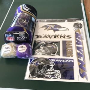 Ravens fleece throw, ultra decals, Fuzzy dice